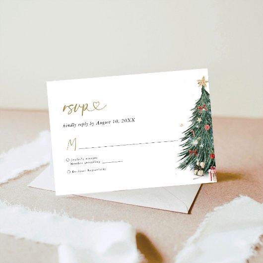 Elegant Tis The Season To Be Married Wedding RSVP Kaartje