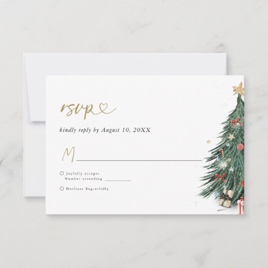 Elegant Tis The Season To Be Married Wedding RSVP Kaartje (Voorkant)
