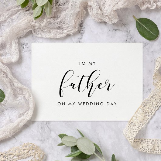 Elegant To my father on my wedding day card Kaart