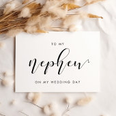 Elegant To my nephew on my wedding day card Kaart
