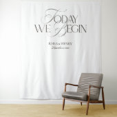 Elegant Today We Begin Wedding Welcome Banner Wandkleed (In situ)