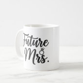Elegant "Toekomstige Mrs." Script & Ring Bruid te  Koffiemok (Voorkant links)