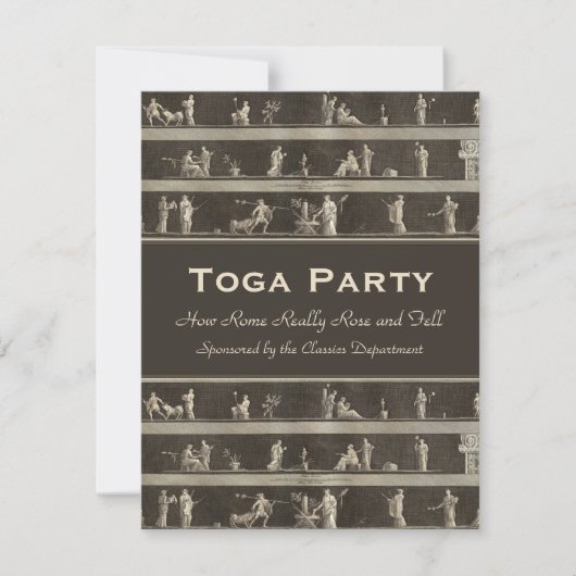 Elegant Toga Party Beauful Classical Motif Kaart (Voorkant)