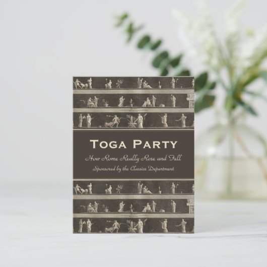 Elegant Toga Party Beauful Classical Motif Kaart (Staand voorkant)