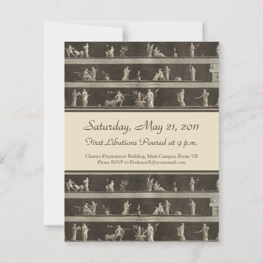 Elegant Toga Party Beauful Classical Motif Kaart (Achterkant)