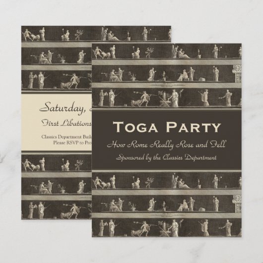 Elegant Toga Party Beauful Classical Motif Kaart (Voorkant / Achterkant)