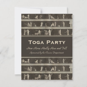 Elegant Toga Party Beauful Classical Motif Kaart