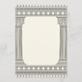 Elegant Toga Party ontwerp met tempelkolommen Kaart (Achterkant)