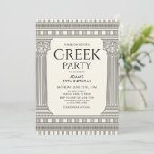 Elegant Toga Party ontwerp met tempelkolommen Kaart (Staand voorkant)