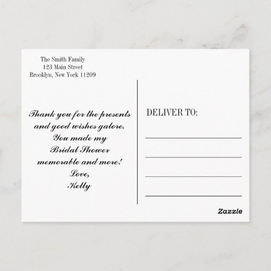 Elegant toga Vrijgezellenfeest Dank u Briefkaart (Achterkant)