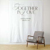 Elegant Together in Love Wedding Welcome Banner Wandkleed (In situ)