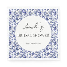 Elegant Toile Blue Floral Vrijgezellenfeest