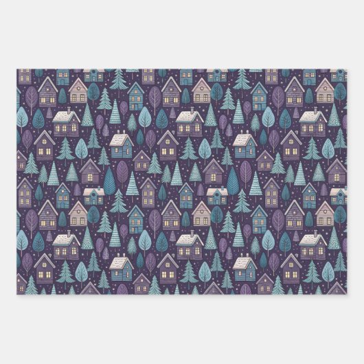 Elegant Toile Christmas Winter Holiday Pattern Inpakpapier Vel (Voorkant 3)