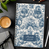 Elegant toile de jouy blauw monogram planner