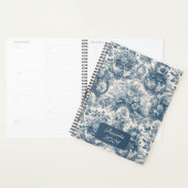 Elegant toile de jouy blauw monogram planner (Display)