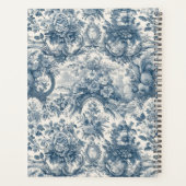 Elegant toile de jouy blauw monogram planner (Achterkant)