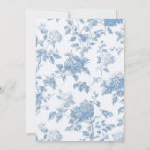 Elegant Toile de Jouy Blue Hydrangea Baby shower Kaart (Achterkant)