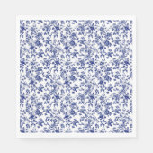 Elegant Toile de Jouy Floral Blue Bow Baby shower Servet (Voorkant)