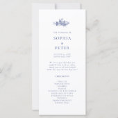 Elegant Toile Franse Blauwe Bloemen Ceremonie Prog (Voorkant)