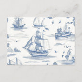 Elegant Toile Nautisch Baby shower Diapper Raffle Informatiekaartje (Achterkant)