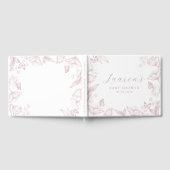 Elegant Toile Print Natuur Baby shower Gastenboek (Volledig)