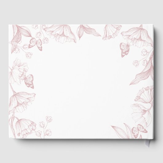 Elegant Toile Print Natuur Baby shower Gastenboek (Achterkant)
