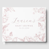 Elegant Toile Print Natuur Baby shower Gastenboek (Voorkant)