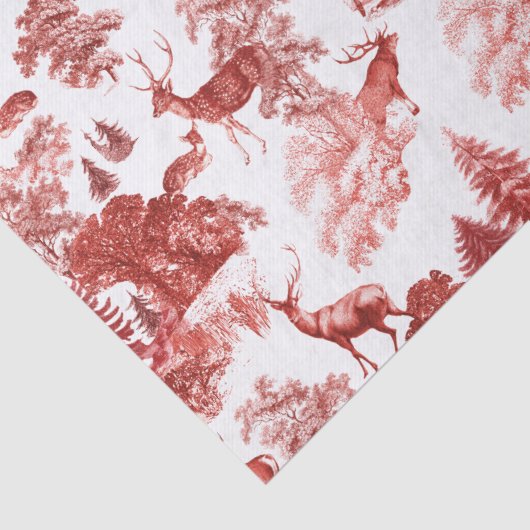 Elegant  Toile Red Deer in Woodland Tissuepapier (Detail)