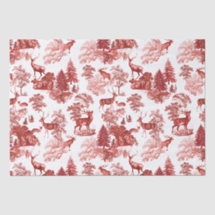 Elegant  Toile Red Deer in Woodland Tissuepapier