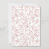 Elegant Toile Roze Bloemen Vrijgezellenfeest Kaart (Achterkant)