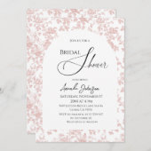 Elegant Toile Roze Bloemen Vrijgezellenfeest Kaart (Voorkant / Achterkant)