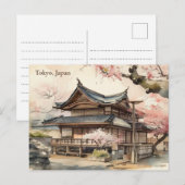 Elegant Tokyo, Japan  Waterverf Reizen Briefkaart (Voorkant / Achterkant)