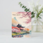 Elegant Tokyo, Japan  Waterverf Reizen Pos Briefkaart (Staand voorkant)