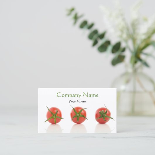 Elegant Tomato Photo Health Organic Boerderij Visitekaartje (Staand voorkant)