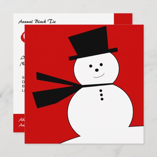 Elegant Top Hat Snowman-kerstliefdadigheid Gala Kaart (Voorkant / Achterkant)
