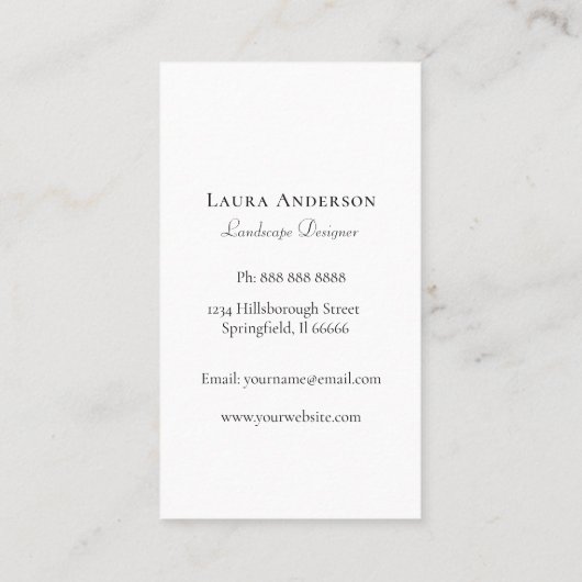 Elegant topiary waterverf Landscaping Visitekaartje (Achterkant)