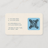 Elegant Torquoise Blue en Burgundy Abstract QR Visitekaartje (Achterkant)