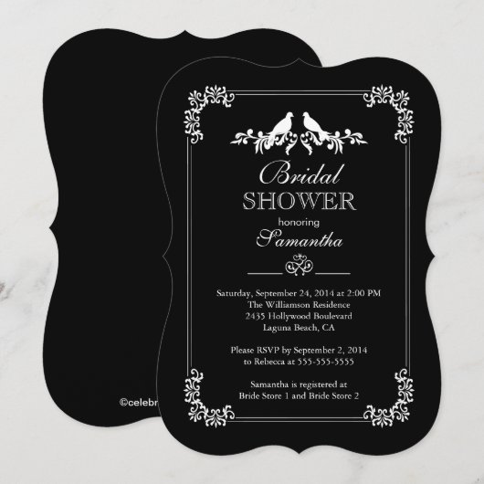 Elegant Tortelduifjes Vrijgezellenfeest Kaart (Voorkant / Achterkant)