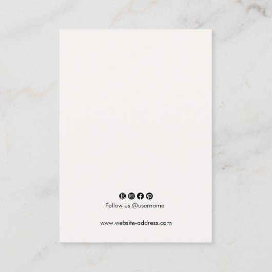 Elegant Tortoise Shell voegt Logo toe die verdient Visitekaartje (Achterkant)