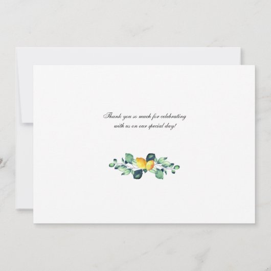 Elegant Toscana Wedding Hartelijk dank Kaart (Achterkant)