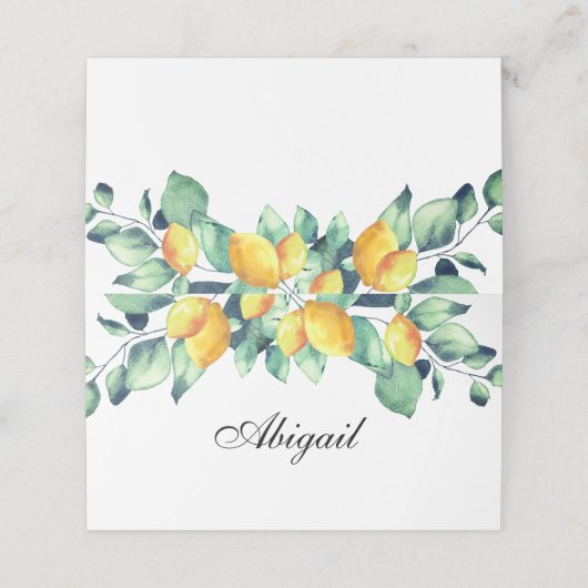 Elegant Toscana Wedding Weiss Grün Plaatskaartje (Buitenkant ongevouwen)