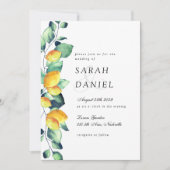 Elegant Toscana Wedding White Green-uitnodiging Kaart (Voorkant)