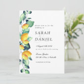 Elegant Toscana Wedding White Green-uitnodiging Kaart (Staand voorkant)