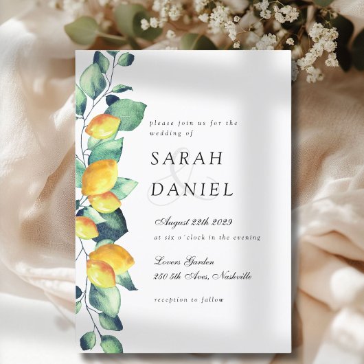 Elegant Toscana Wedding White Green-uitnodiging Kaart