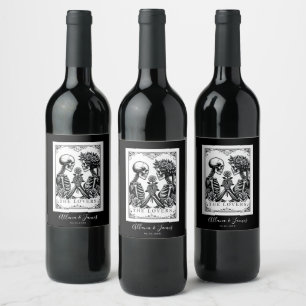 Elegant tot de dood maken ons deel Gotische bruilo Wijn Etiket