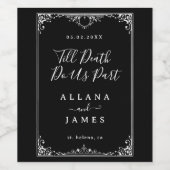 Elegant tot de dood maken ons deel gotische trouww wijn etiket (Enkel label)