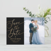 Elegant Touch Editable Color Save the Date Kaart (Staand voorkant)
