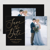 Elegant Touch Editable Color Save the Date Kaart (Voorkant / Achterkant)