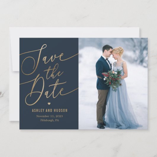 Elegant Touch Editable Color Save the Date Kaart (Voorkant)