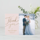Elegant Touch Editable Color Wedding Bedankkaart (Staand voorkant)